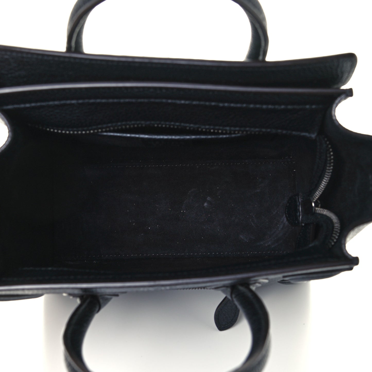 Drummed Calfskin Nano Luggage Black