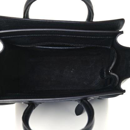 Celine Drummed Calfskin Nano Luggage Black 5 of 10