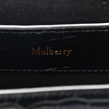 Mulberry Shiny Croc Calfskin Embossed Micro Seaton Black 6 of 8