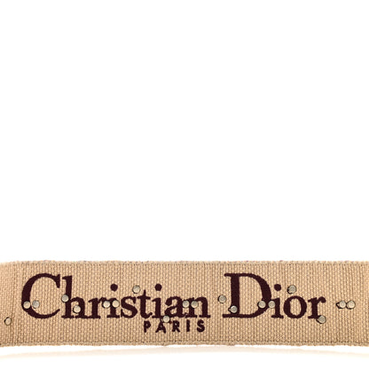 Christian Dior Oblique Studded Shoulder Strap Burgundy 3 of 5