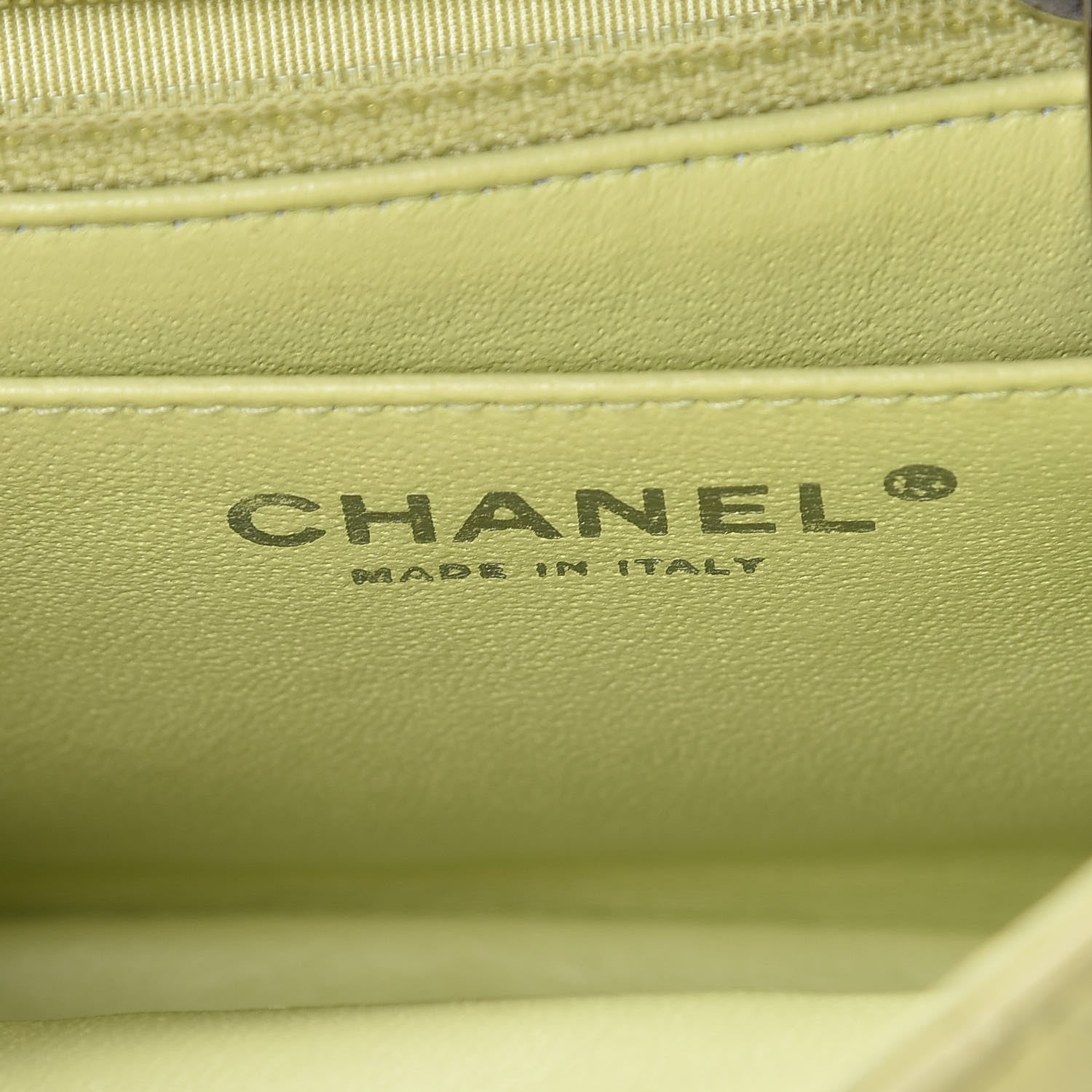 Chanel Lambskin Quilted Mini Square Flap Yellow 6 of 14