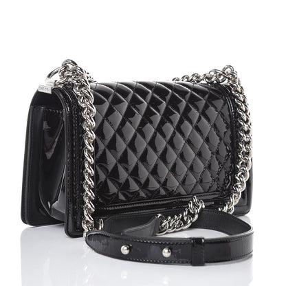 Chanel Patent Calfskin Quilted Medium Plexiglass Boy Flap Black 3 of 7