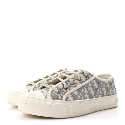 Christian Dior Canvas Oblique Walk'N'Dior Low Top Platform Sneakers 41 Stone Grey 4 of 10