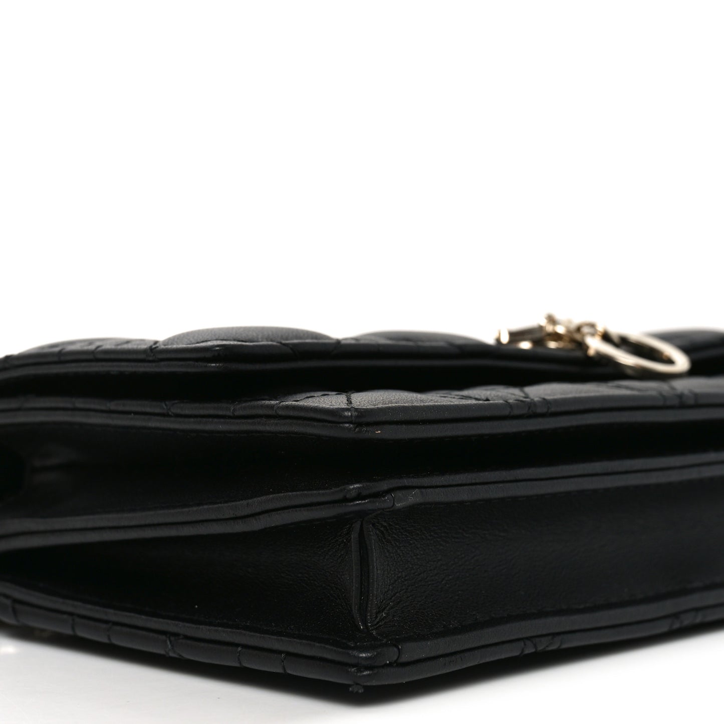 Lambskin Cannage Lady Dior Phone Pouch Black