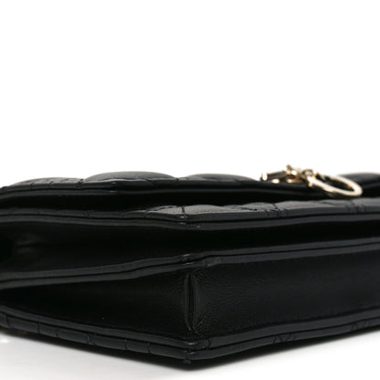 Christian Dior Lambskin Cannage Lady Dior Phone Pouch Black 7 of 9