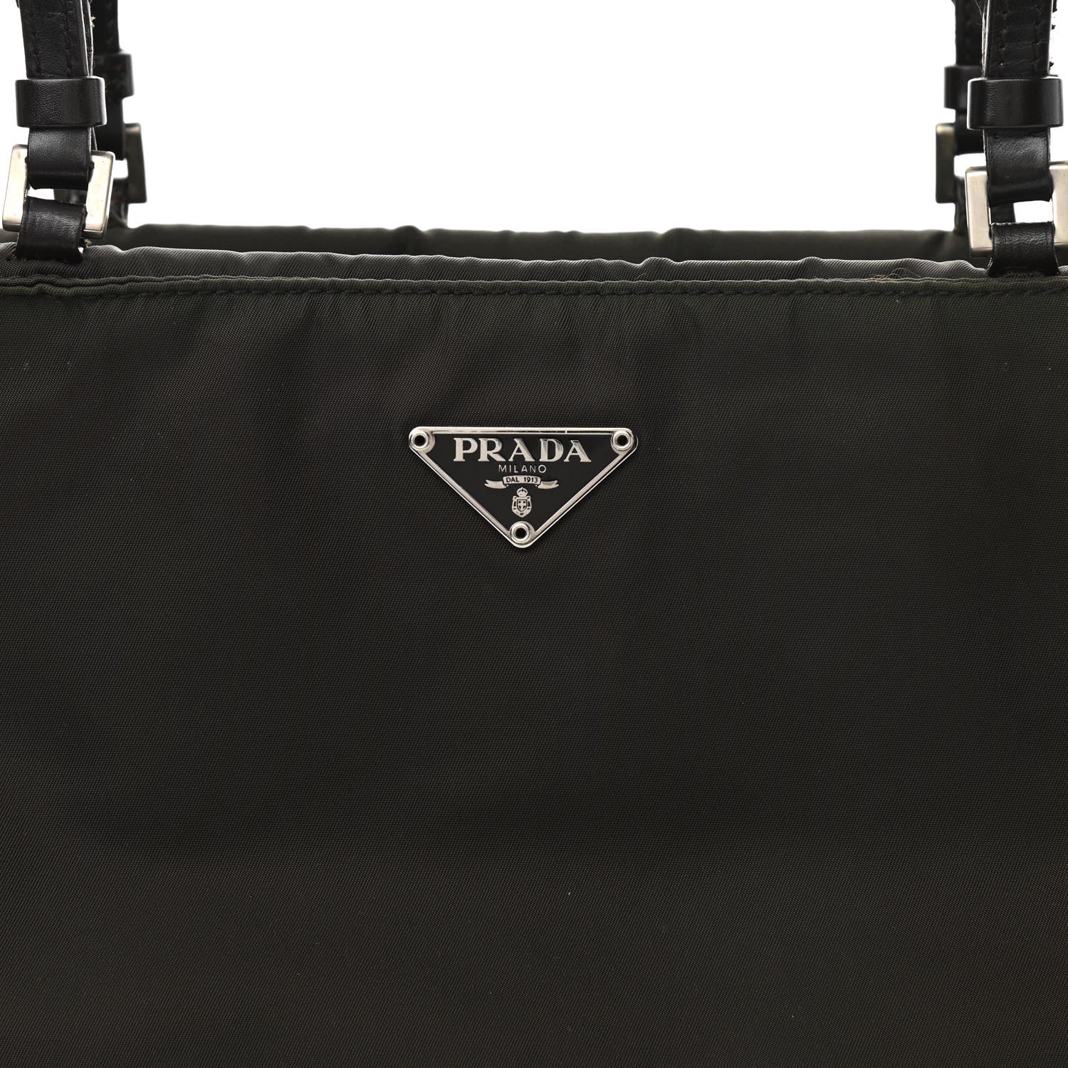 Prada Tessuto Nylon Soft Calfskin Shopping Tote Ebano 9 of 9