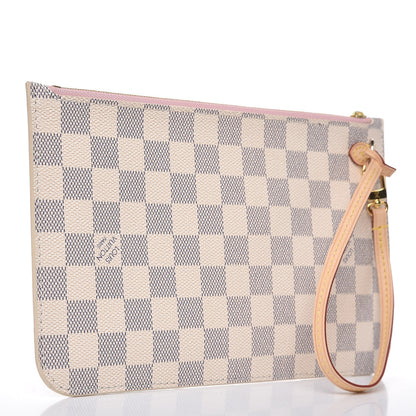 Louis Vuitton Damier Azur Neverfull MM GM Pochette Rose Ballerine 3 of 7