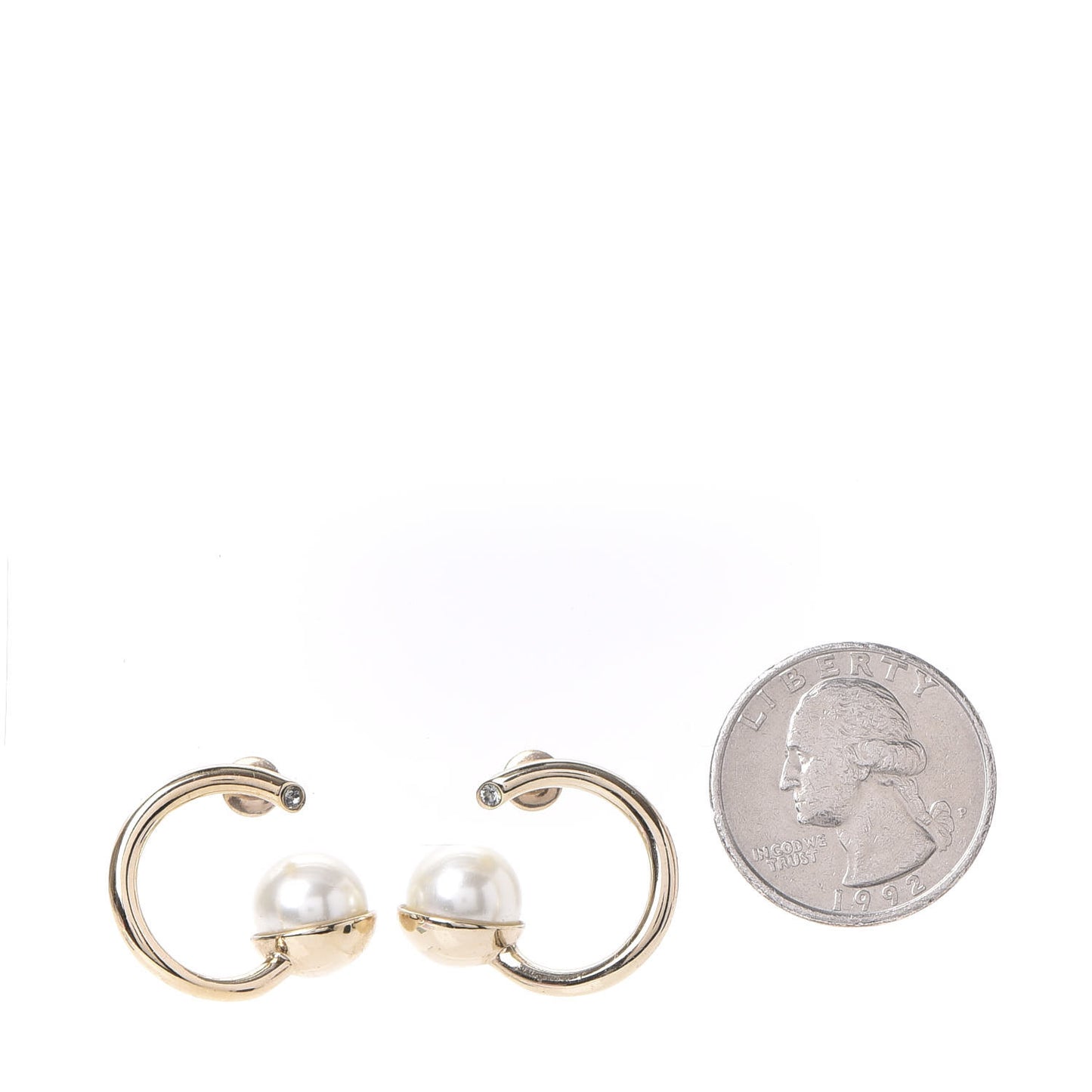 Pearl Hoop Earrings Gold