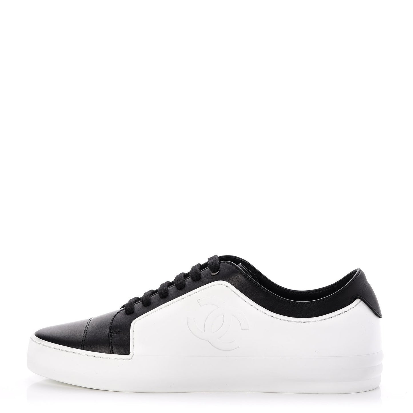 Calfskin CC Sneakers 39 Black White