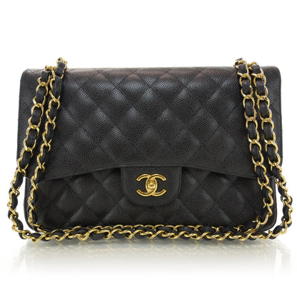 Chanel Caviar Quilted Jumbo Double Flap Black 1 of 10