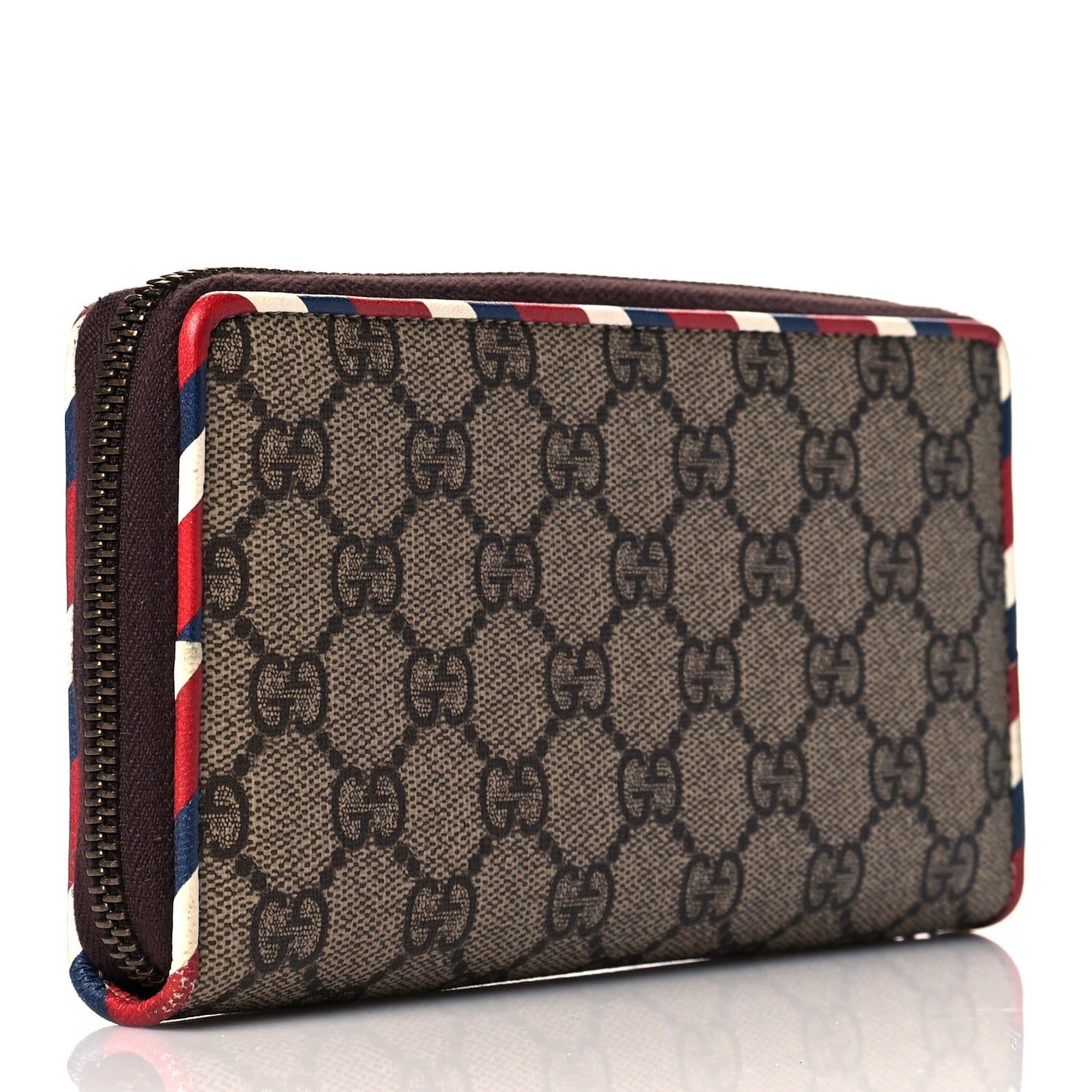 GG Supreme Monogram Courrier Embroidered UFO Zip Around Wallet
