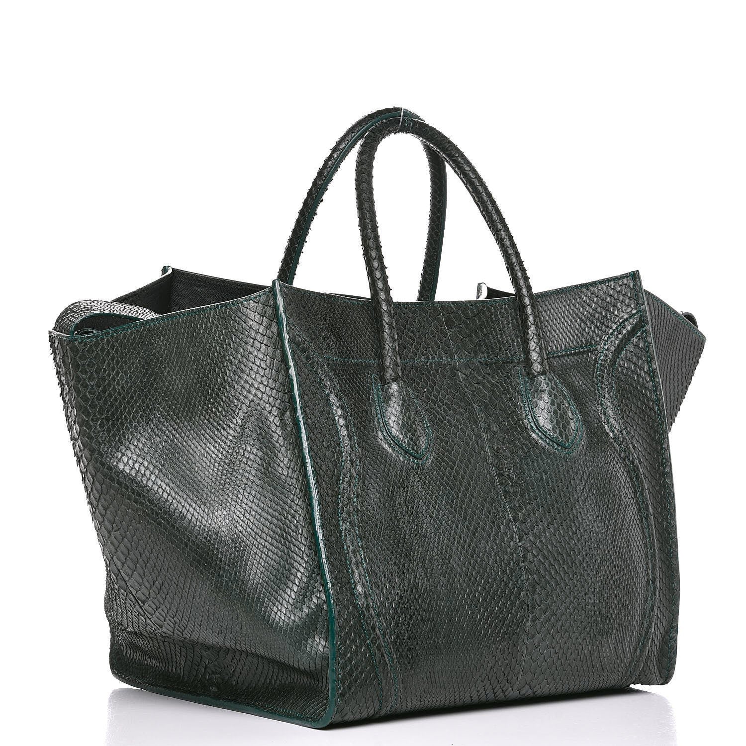 Celine Python Medium Phantom Luggage Emerald 3 of 7