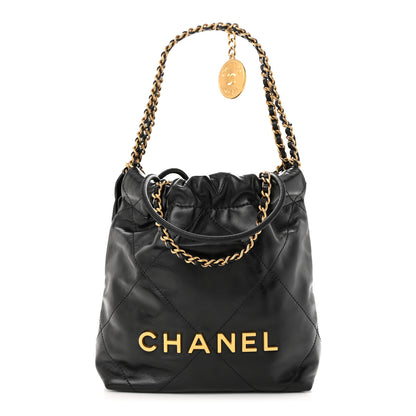 Chanel Shiny Calfskin Quilted Mini Chanel 22 Black 1 of 11