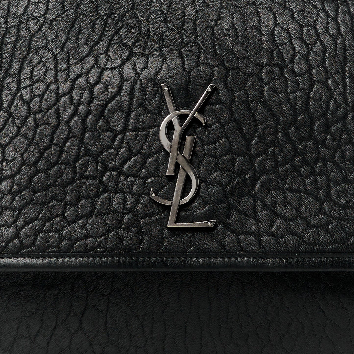 Grained Lambskin Monogram Large Niki Chain Satchel Black