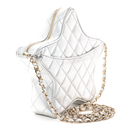 Chanel Metallic Lambskin Quilted Walk Of Fame Star Bag Silver 3 of 10