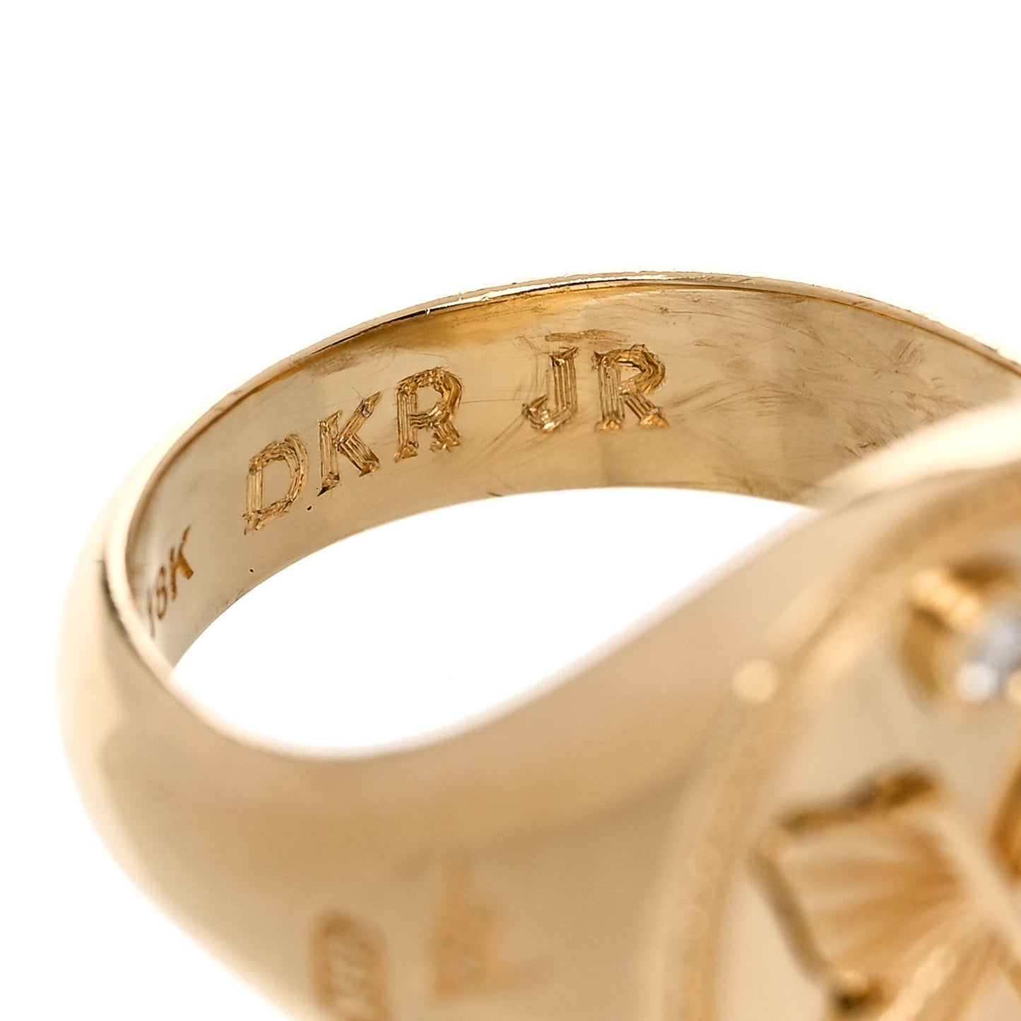 18K Yellow Gold Diamond Reverie Signet Ring 46 3.75