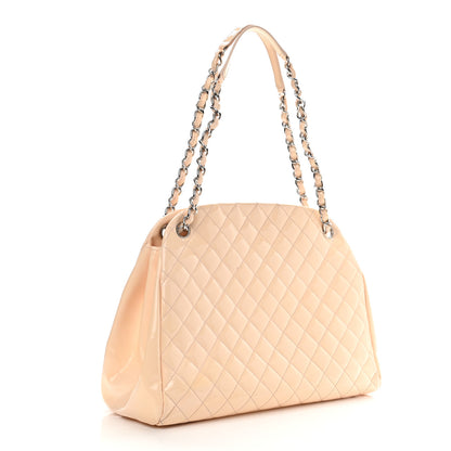 Chanel Patent Quilted Large Just Mademoiselle Bowling Bag Beige 2 of 10