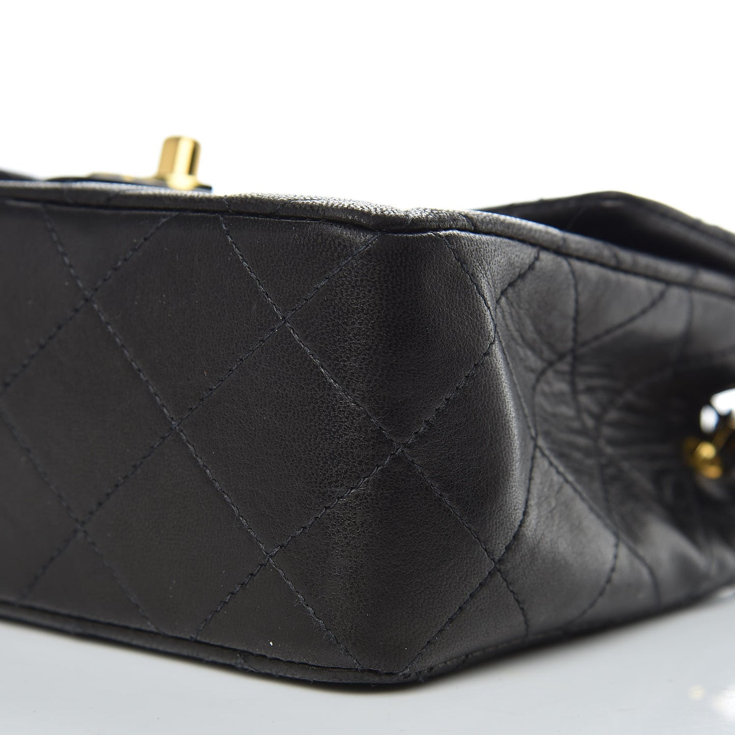 Lambskin Quilted Mini Square Flap Black