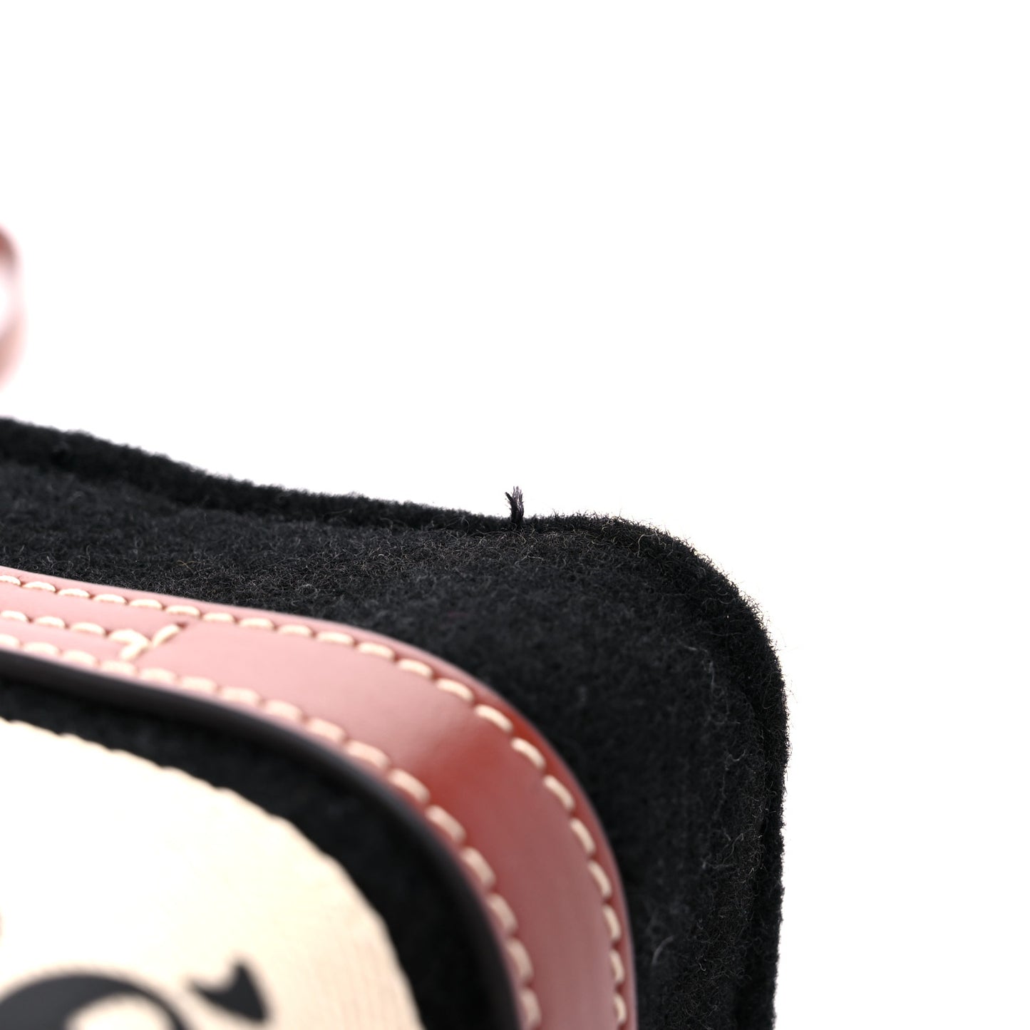 Felt Calfskin Small Woody Ribbon Tote With Strap Black