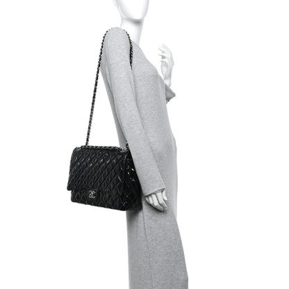 Chanel Patent Quilted Maxi Double Flap Black 2 of 10