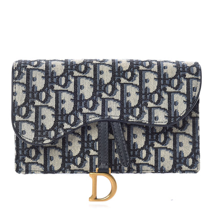 Christian Dior Oblique Saddle Belt Bag Blue 1 of 12
