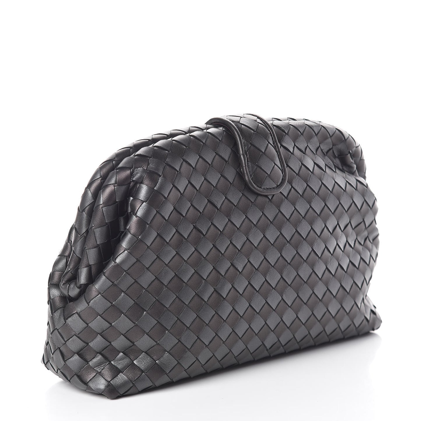 Metallic Nappa Intrecciato The Lauren 1980 Clutch Quetsche Antique Silver