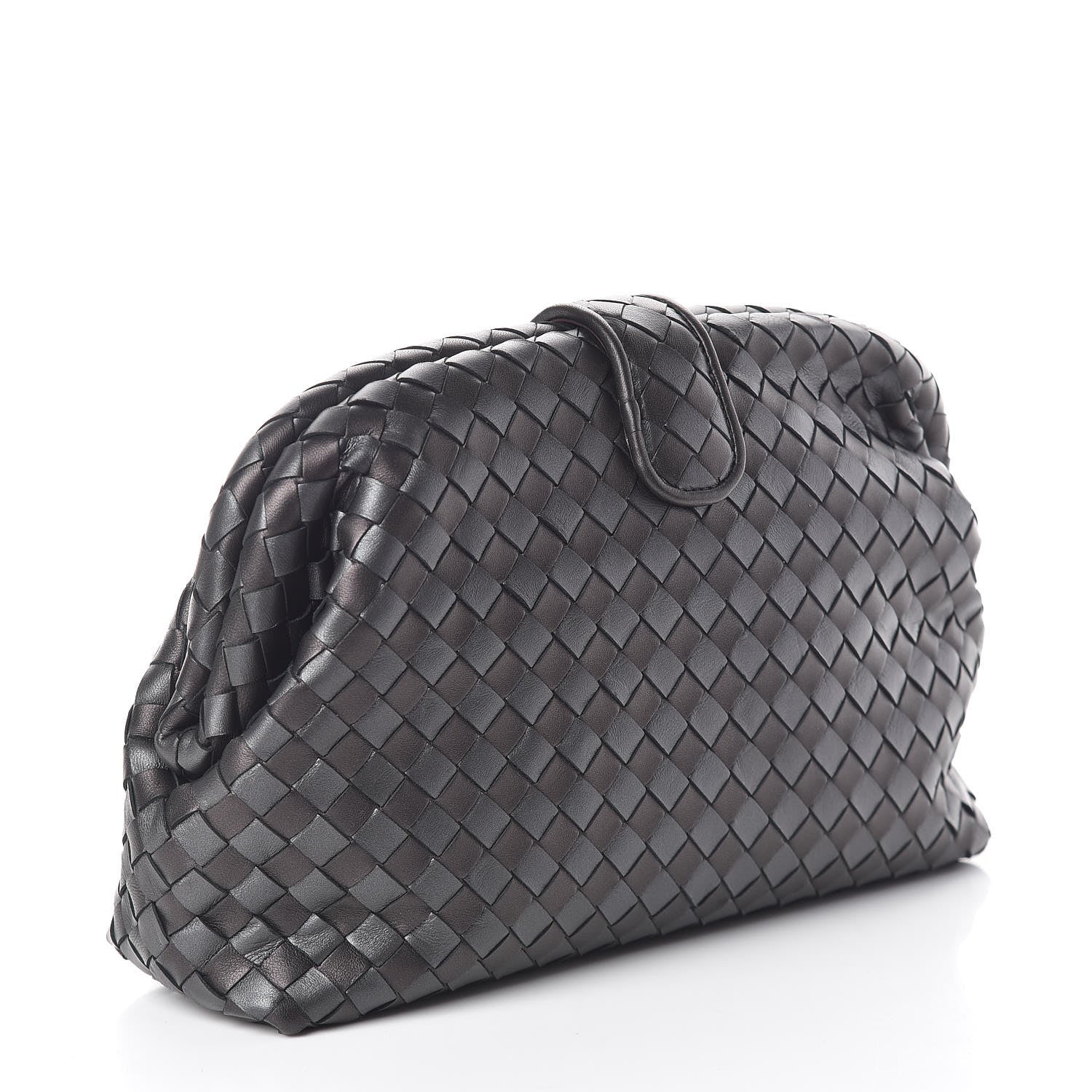 Bottega Veneta Metallic Nappa Intrecciato The Lauren 1980 Clutch Quetsche Antique Silver 3 of 8