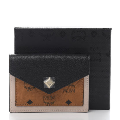 MCM Visetos Mini Love Letter Flap Wallet Cognac Black White 10 of 10