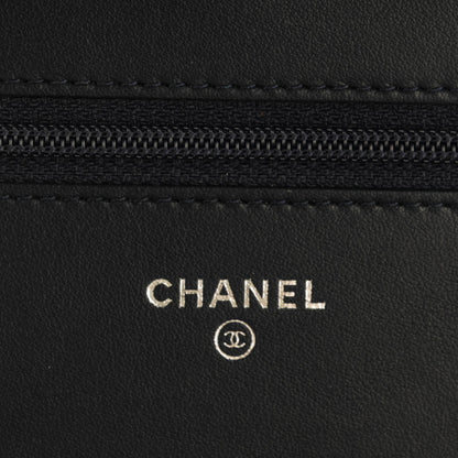 Chanel Calfskin Chevron Quilted Boy Wallet On Chain WOC Navy Blue 6 of 8