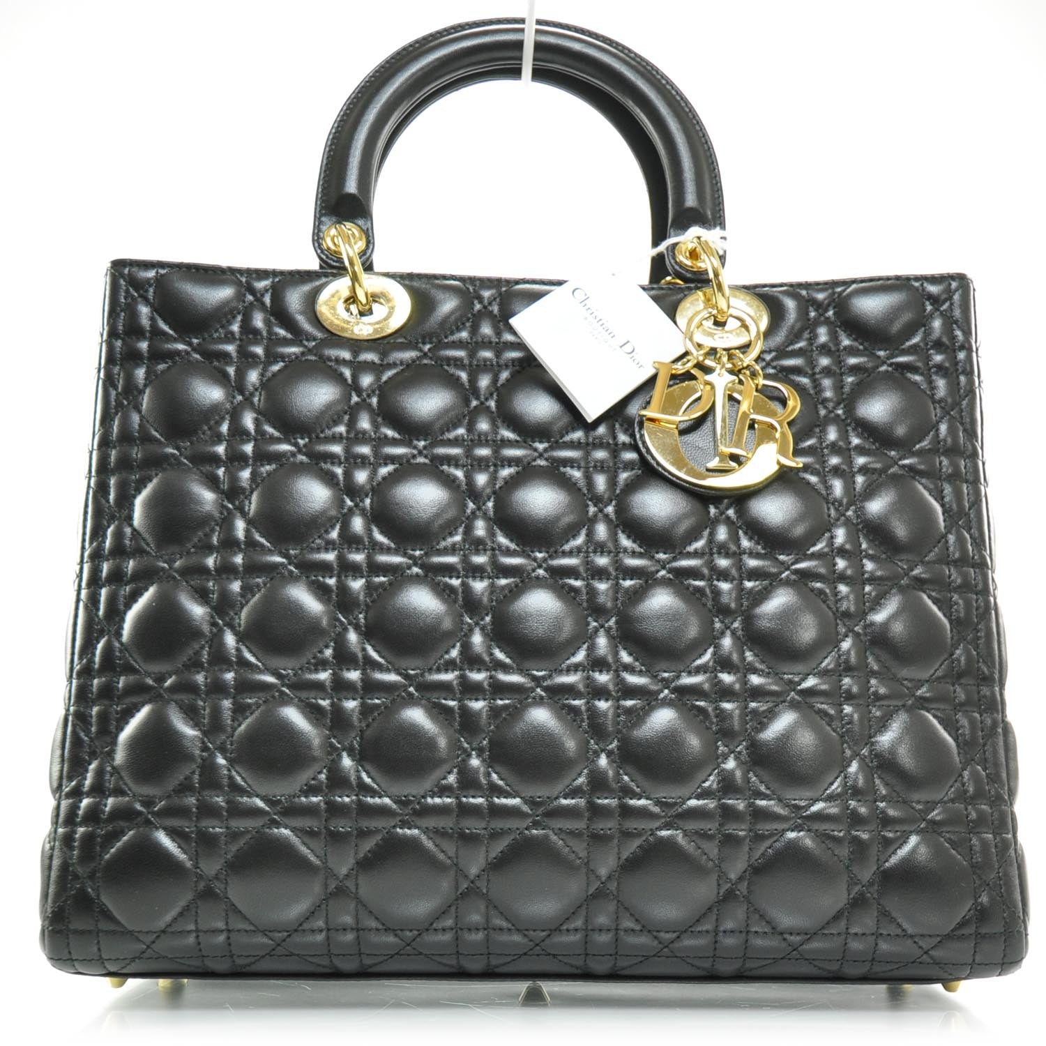 Christian Dior Lambskin Cannage Large Lady Dior Black 1 of 8
