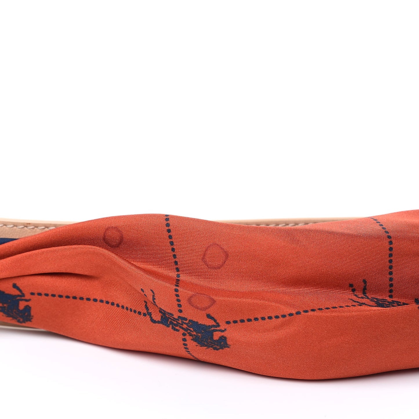 Calfskin Silk Little Horses Scarf Strap Earthy Red