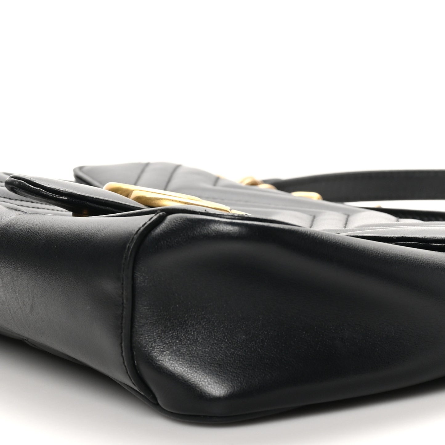 Calfskin Matelasse Small GG Marmont Shoulder Bag Black