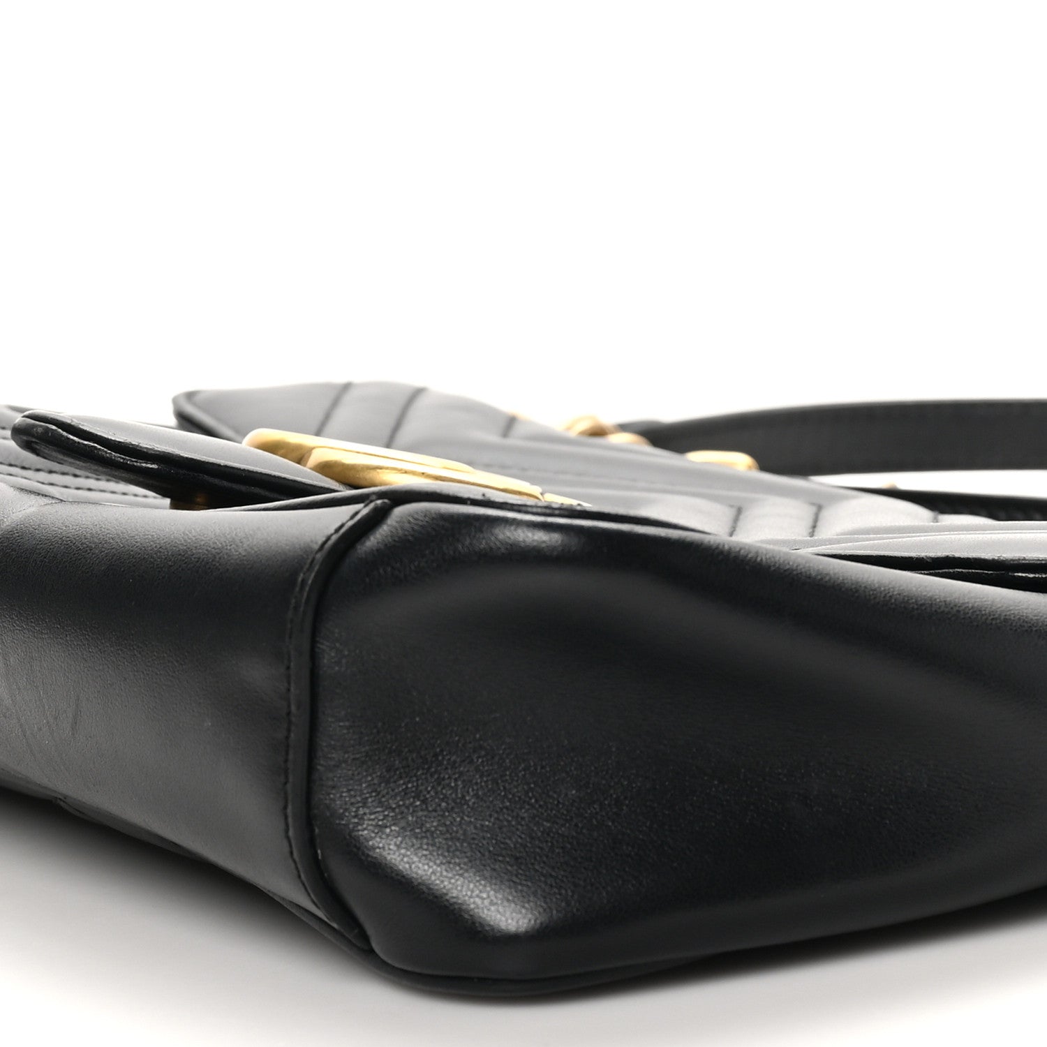 Gucci Calfskin Matelasse Small GG Marmont Shoulder Bag Black 10 of 10