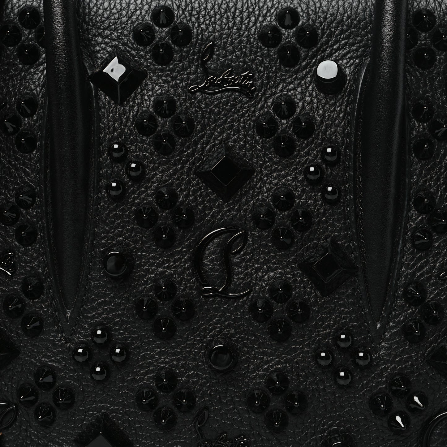 Calfskin Spikes Loubinthesky Mini Paloma Black