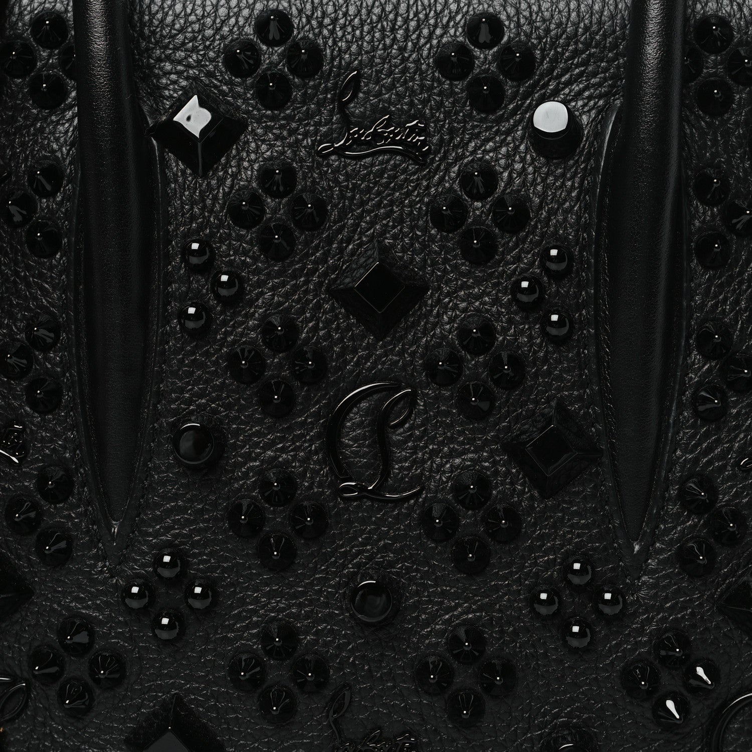 Christian Louboutin Calfskin Spikes Loubinthesky Mini Paloma Black 8 of 13