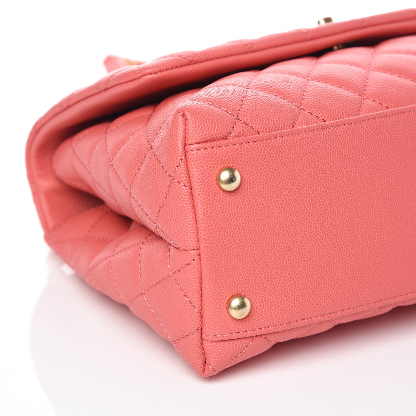 Caviar Quilted Small Coco Handle Flap Pink