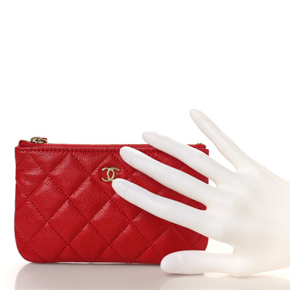 Chanel Caviar Quilted Small Cosmetic Case Red 2 of 9