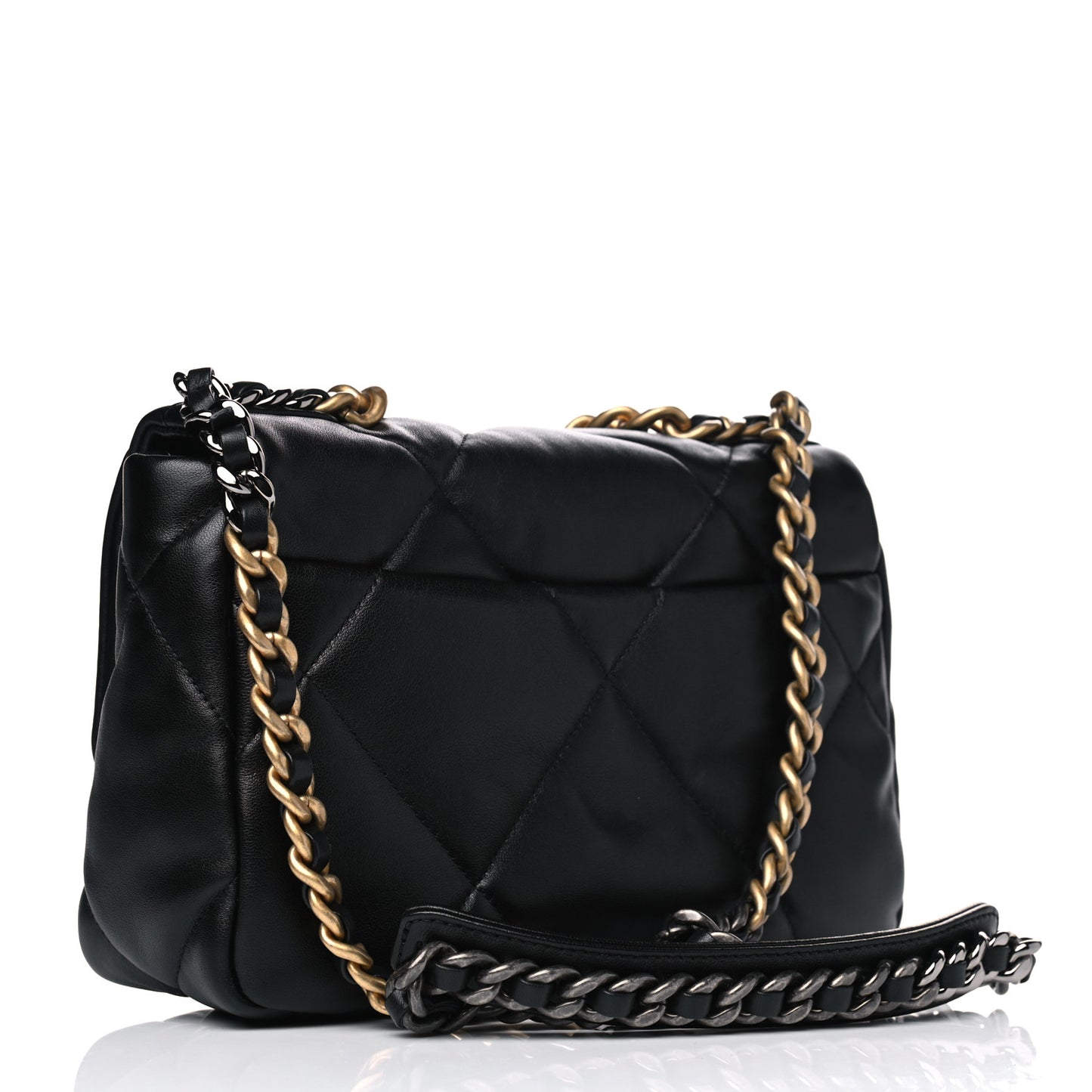 Lambskin Quilted Medium Chanel 19 Flap Black