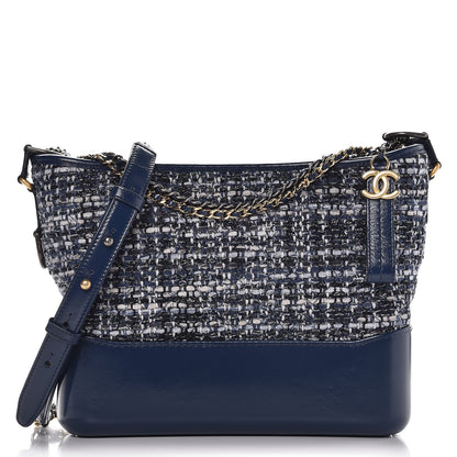 Chanel Tweed Calfskin Medium Gabrielle Hobo Blue 1 of 8