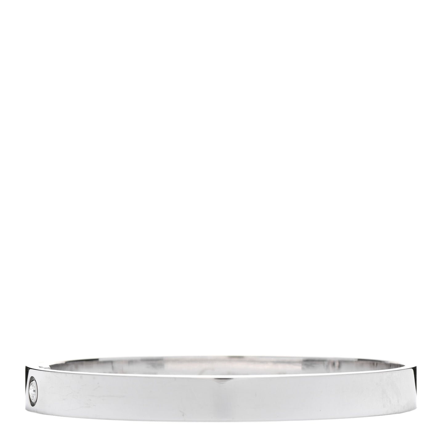 18K White Gold Diamond Anniversary Bangle Bracelet 17
