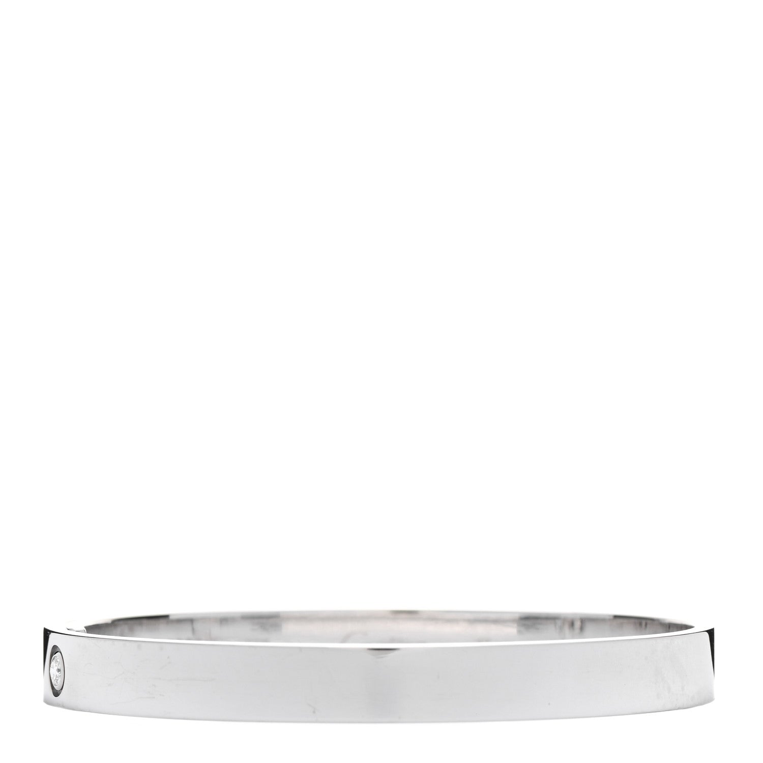 Cartier 18K White Gold Diamond Anniversary Bangle Bracelet 17 2 of 4