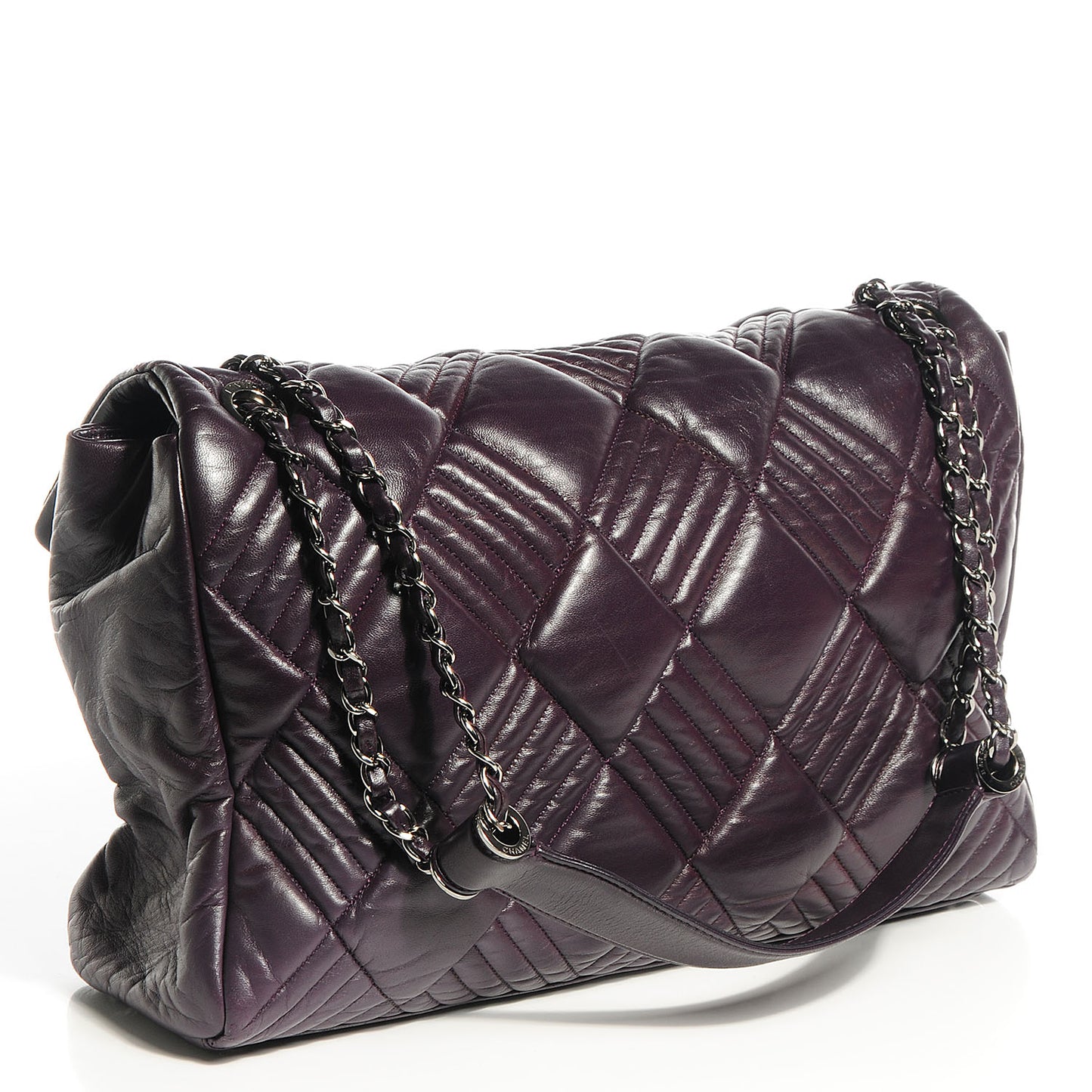 Lambskin In and Out XL Maxi Flap Bag Purple