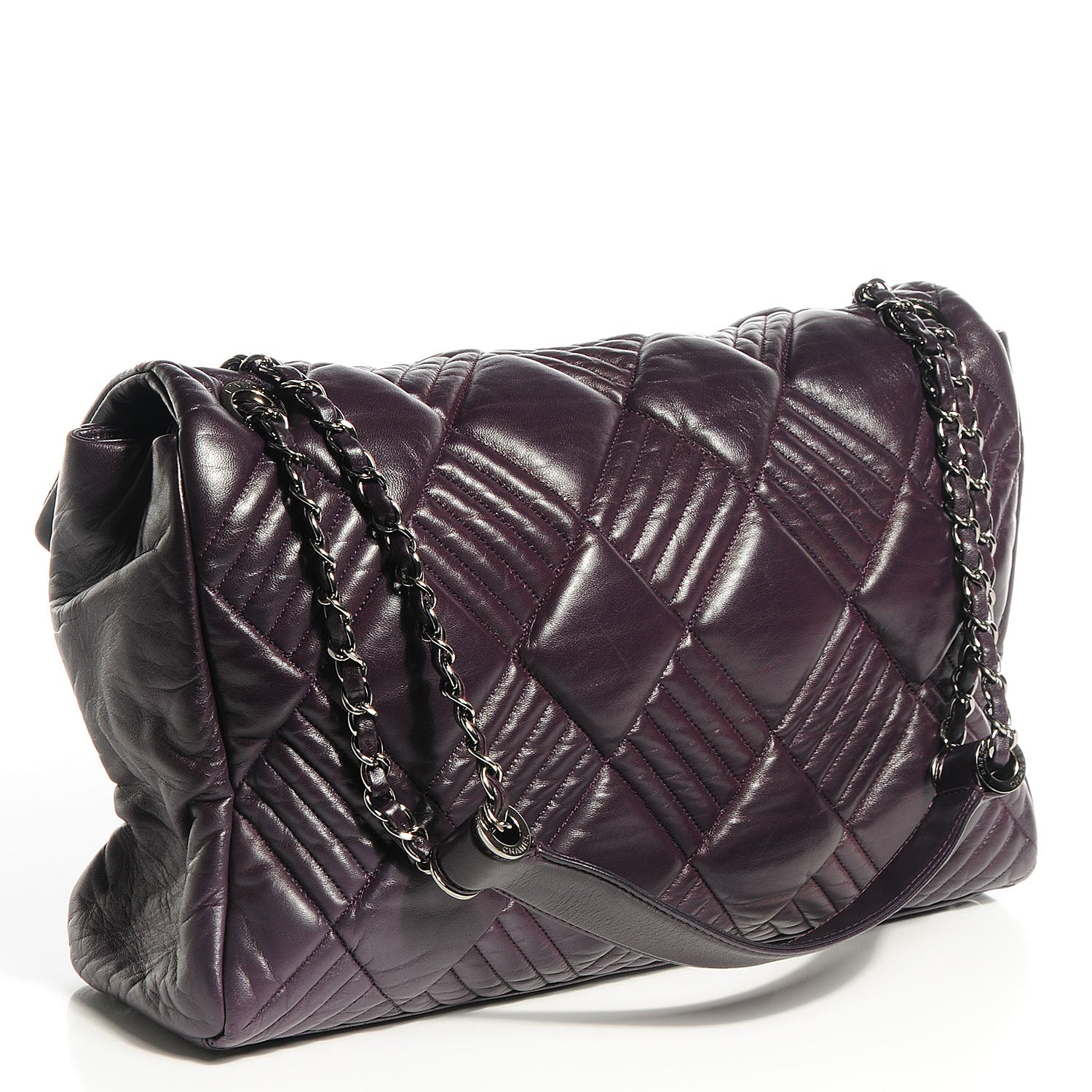 Chanel Lambskin In and Out XL Maxi Flap Bag Purple 3 of 8