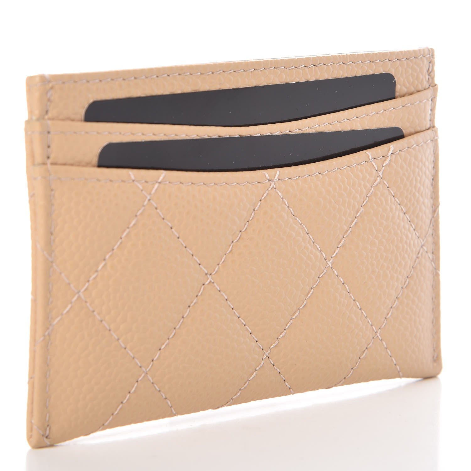 Chanel Caviar Quilted Card Holder Beige 3 of 9
