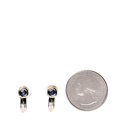 Cartier 18K Yellow White Pink Gold Blue Sapphire C De Clip-On Earrings 2 of 5