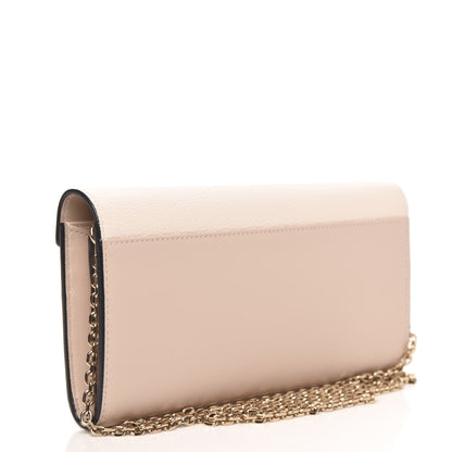 MCM Calfskin Visetos Monogram Love Letter Color Block Wallet On Chain Pink Beige 3 of 10