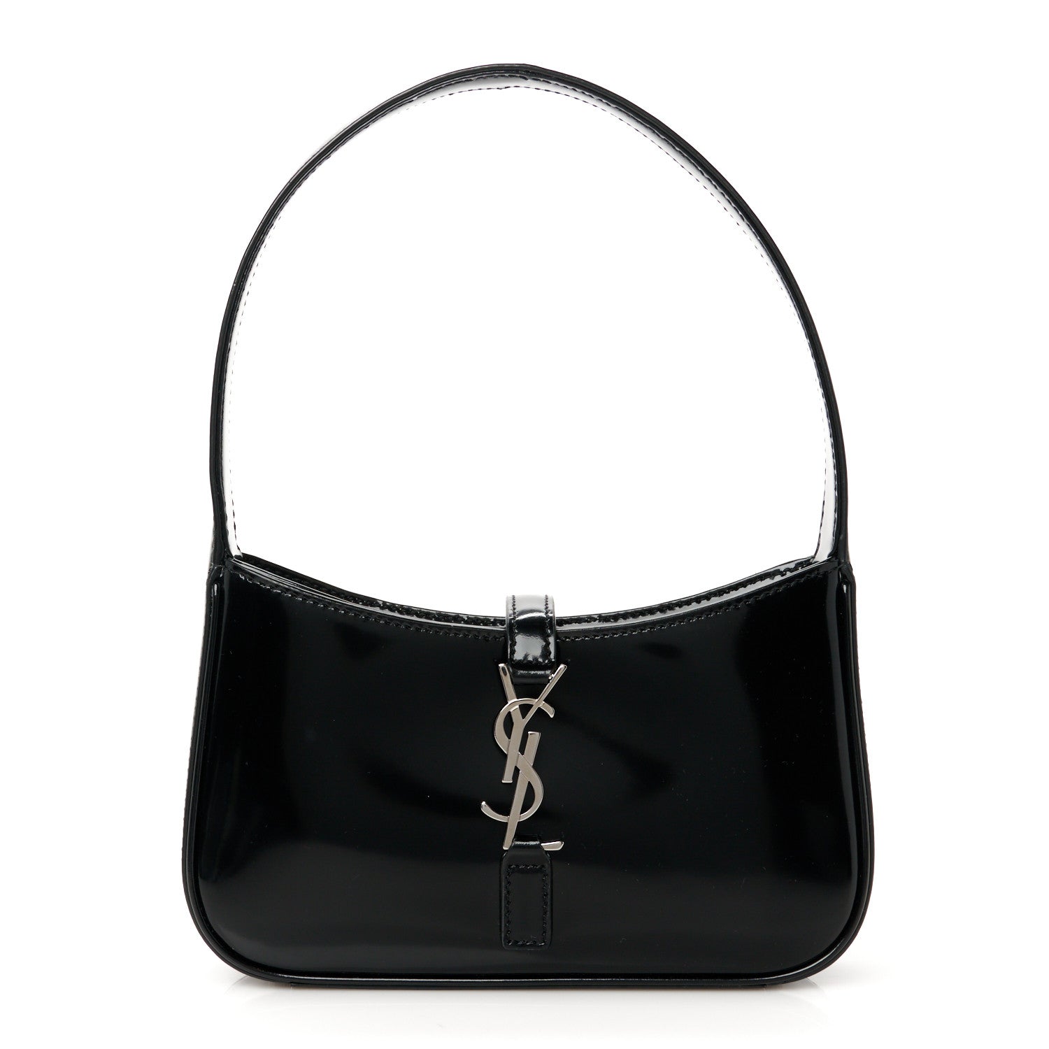Saint Laurent Patent Calfskin Le 5 A 7 Mini Hobo Black 1 of 10