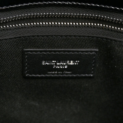 Saint Laurent Cracked Shiny Calfskin Souple 36H Sac De Jour Duffle Black 6 of 9