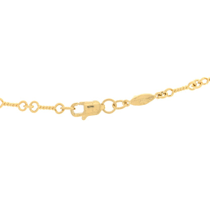 Roberto Coin 18K Yellow White Gold Diamonds by the Inch Dog Bone Chain Dangle Necklace 4 of 4