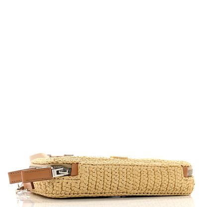 Prada Yarn Raffia Effect Crochet Brique Crossbody Bag Natural 4 of 13